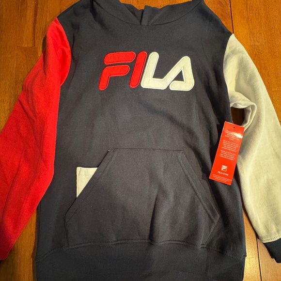 Fila Boys Hooded Sweatshirt Size M Navy Blue and Red NEW WITH TAGS - Picture 5 of 6